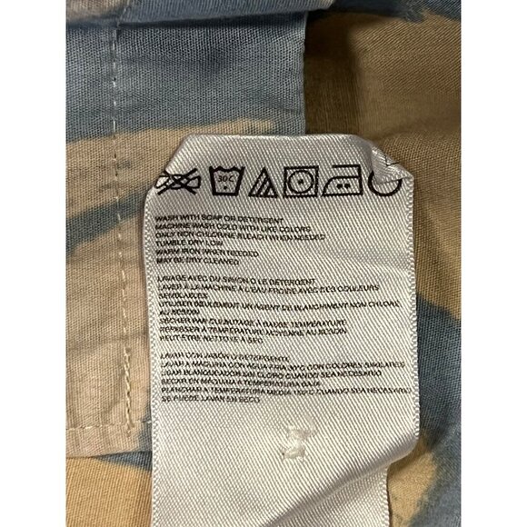 Quiksilver Men Hawaiian Shirt Large L Blue Collar Hibiscus Collar Short Sleeve - Picture 10 of 10